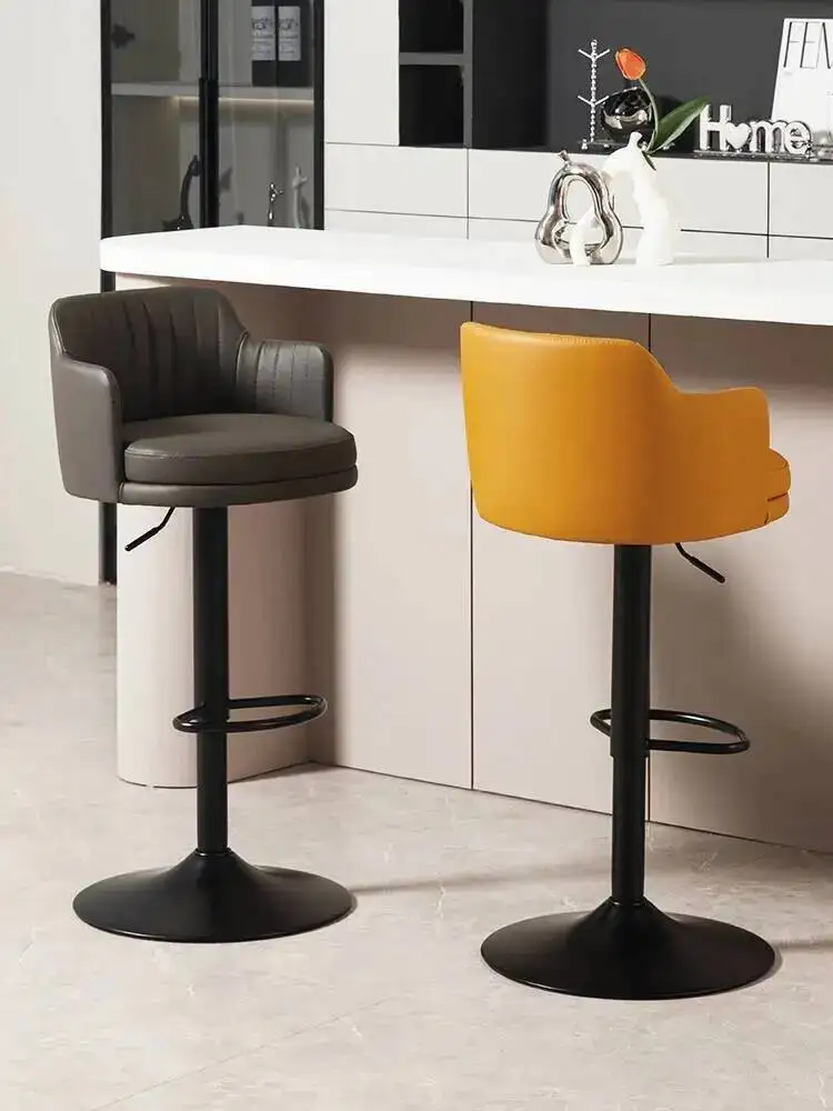 

Подъемный простой современный барный стул для дома, вращающийся высокий табурет для ресторана, кафе, кухонного острова, стулья для отдыха, барные стулья класса люкс со спинкой