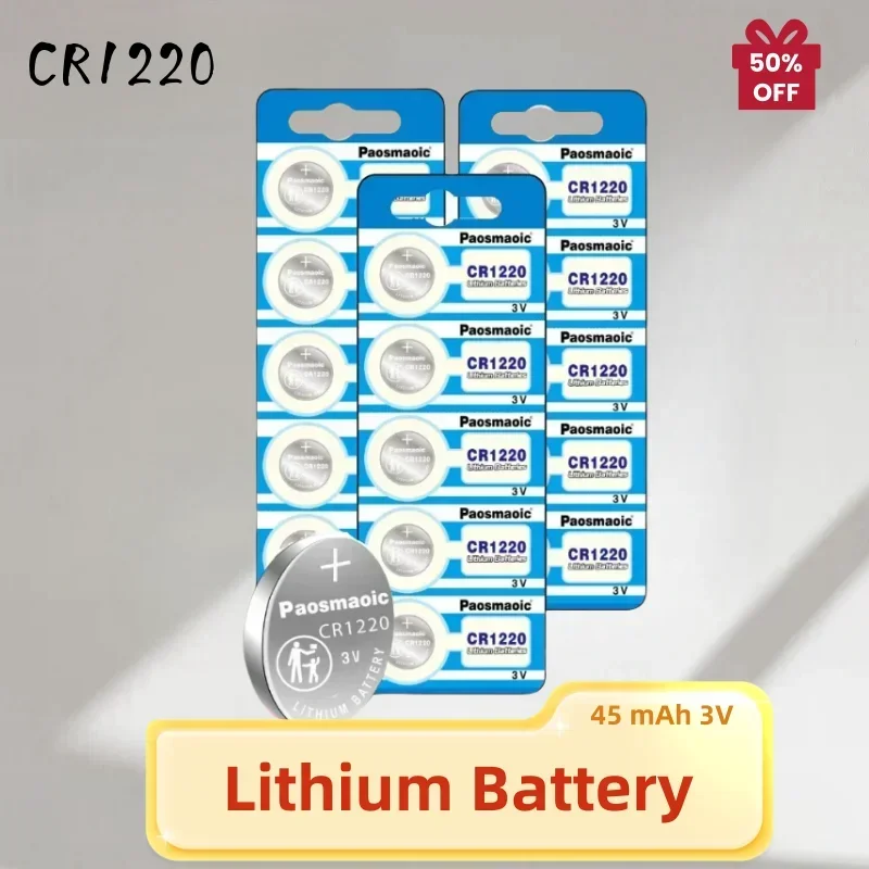 10-100 Pcs CR1220 CR 1220 ECR1220 CR1220 5012LC Button Coin Cell Battery For Watch Car Remote Key Toys 3V Lithium Batteies