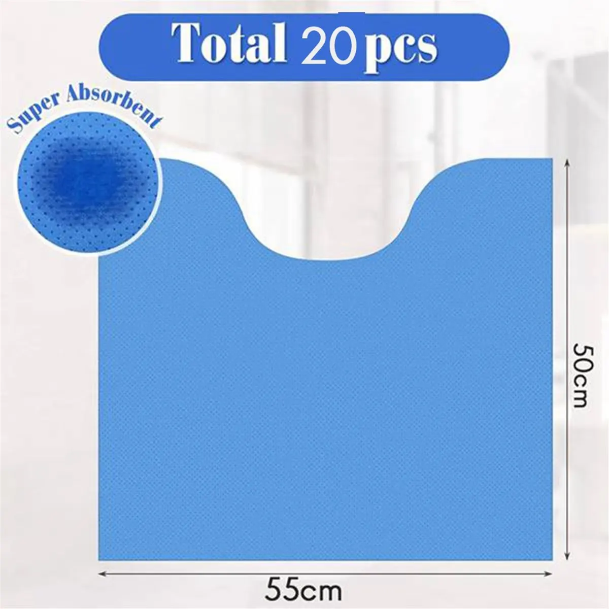 Exquisite- 20 Pack Disposable Toilet Mats,Absorbent Toilet Floor Protector ,Disposable Toilet Floor Mat ,U Shaped Toilet Mat
