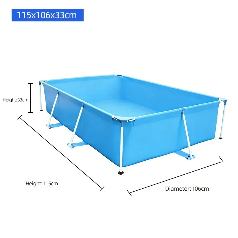 Large Outdoor Square Frame Swimming Pools, Available in Various Sizes, Perfect for Swimming and Recreation