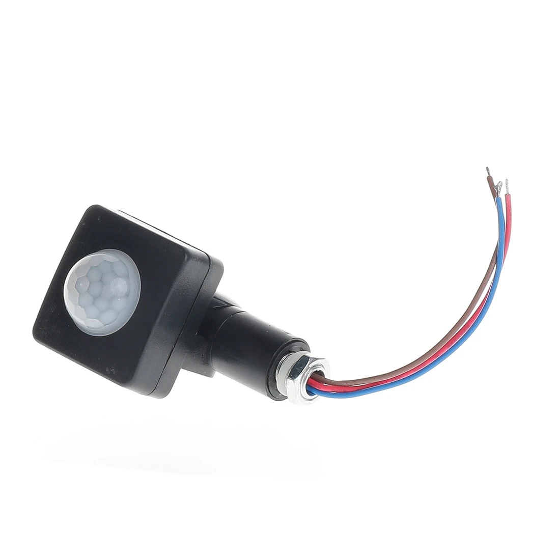 AC85-265V IP65 Sensor gerak dapat diatur saklar PIR ultra tipis lampu LED detektor Sensor gerakan luar ruangan PIR, 10Mm hitam