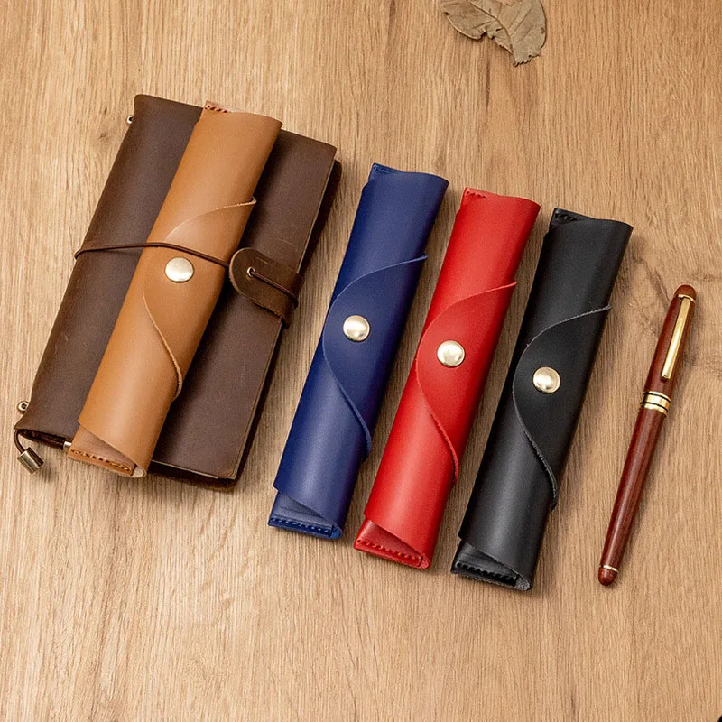 

Creative PU Leather Pen Bag Simple Single-pen Protective Case Stationery Storage Bag