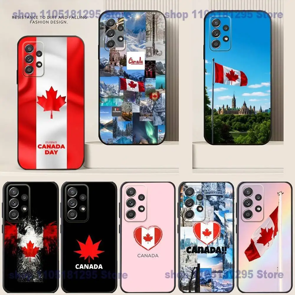 

Canada Canadian Flag Phone Case For Samsung S24,21,22,23,30,Ultra,20,Plus,Note,10,9,Black soft silicone case