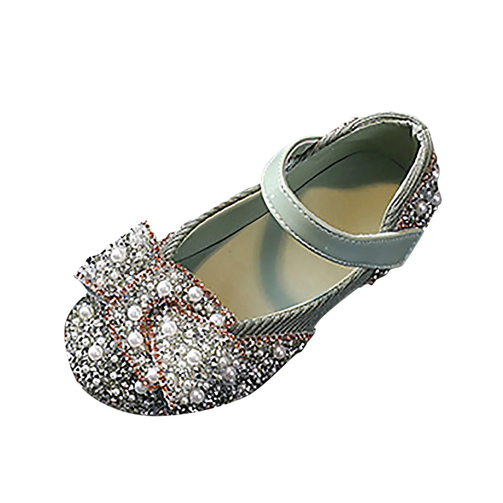 Neue Herbst-Kinder-Lederschuhe mit Pailletten, Mädchen Prinzessinnen-Strass-Perlen-Schleife Einzelschuhe, Modische Baby-Kinder-Hochzeitsschuhe – Detail 5