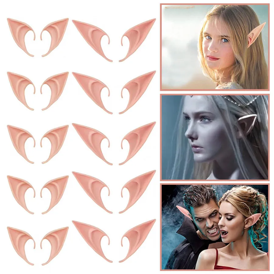 

4 пары ушей эльфа на Хэллоуин, латексные уши эльфа, украшения на Хэллоуин, накладные уши, реквизит для вечеринки, креативный подарок, аксессуары для костюмов на Хэллоуин