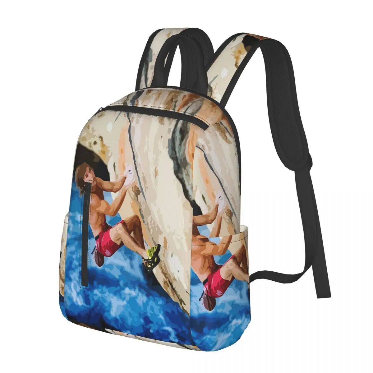 

Chris Sharma Painting Student Backpack School Bag Hiking Travel Daypack for Boys Girls Bookbag Shoulder Bags