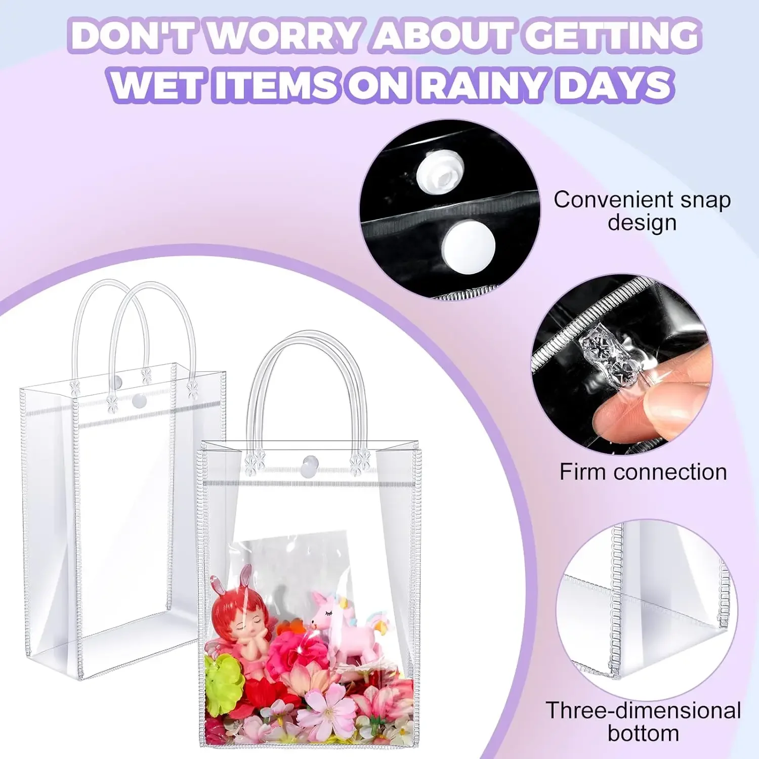 10-100pcs Transparent Gift Bags Holiday Anniversary Wedding Party Birthday Gift Pvc Gift Packaging Bags