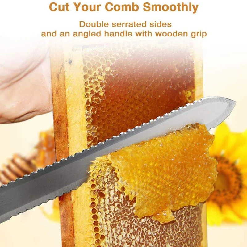 100 Pieces Z-Shape Stainless Steel Uncapping Knife with Serrated Blade 40cm Honey Cutter for Removing Honeycomb Caps
