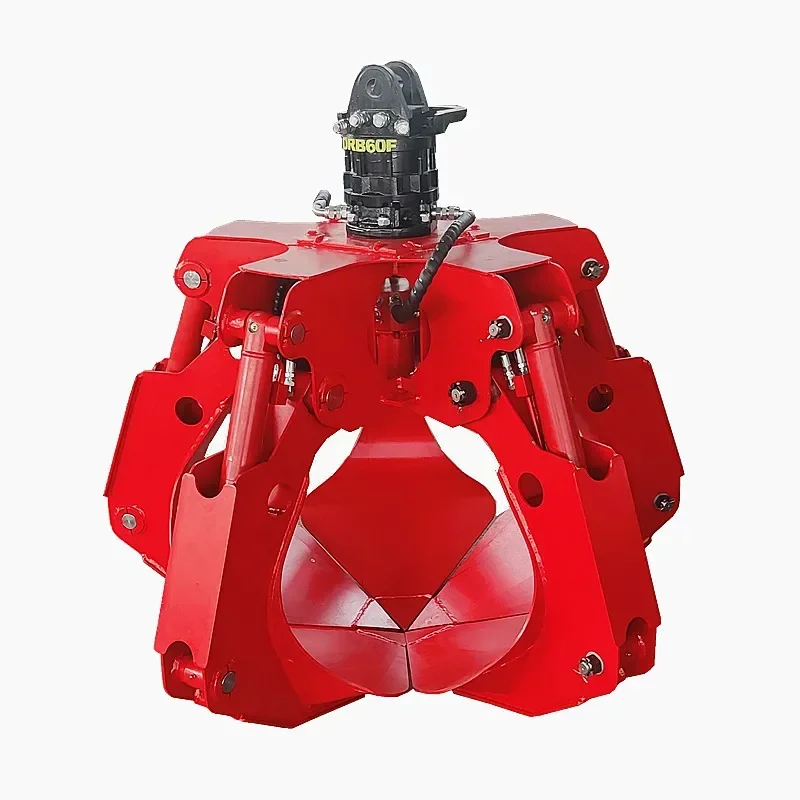 5 Tines Scrap Orange Peel Grapple Hydraulic Crane Poly Grab For CAT320 Doosan DX225 Excavator