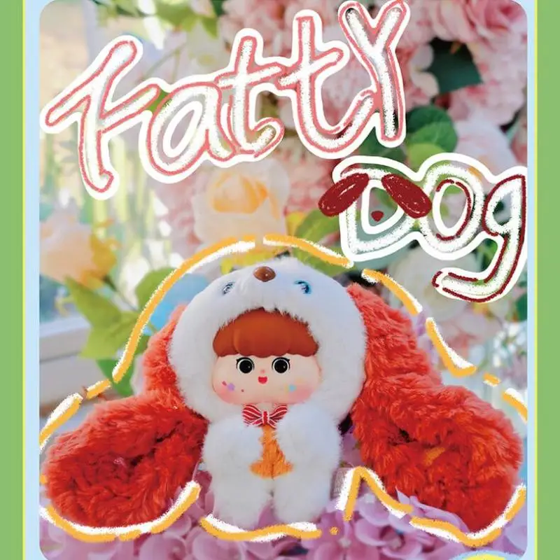 Three Chubby Pets Fatty Big-Eared Animal Plush Pendant Blind Box Kawaii Bag Pendant Vinyl Plush Doll Trendy Play Surprise Gift