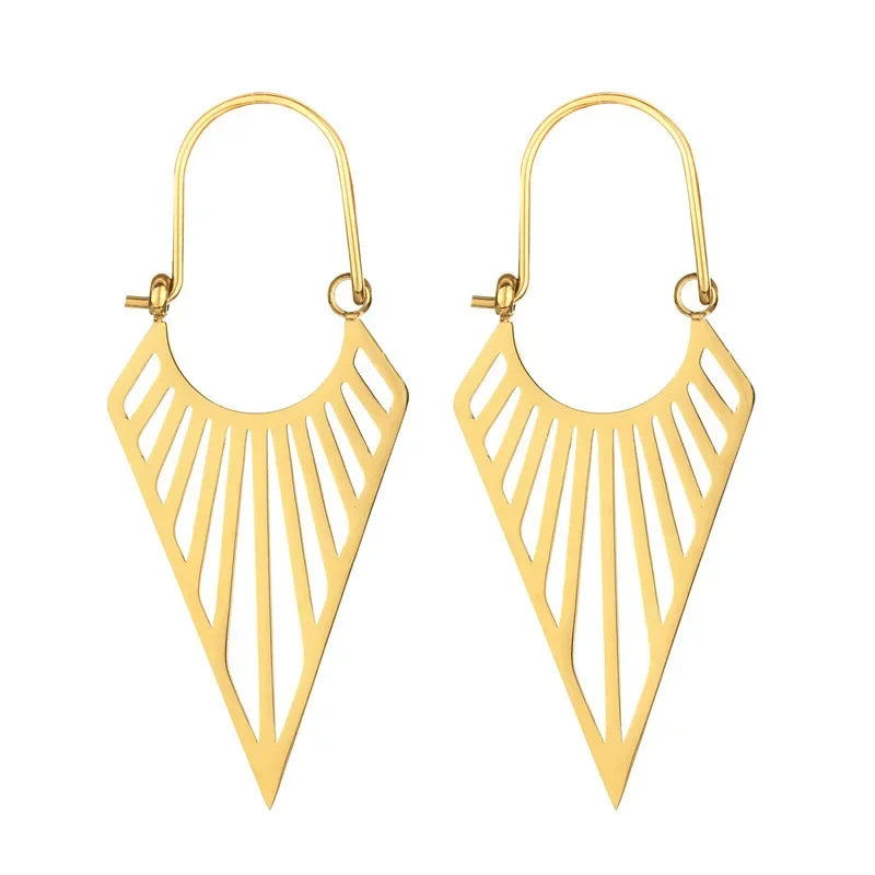 

Fashion Stainless Steel Geometric Triangle Hoop Earrings Gold U Shape Hoop Earrings for Women Vacation Party Jewelry Gift