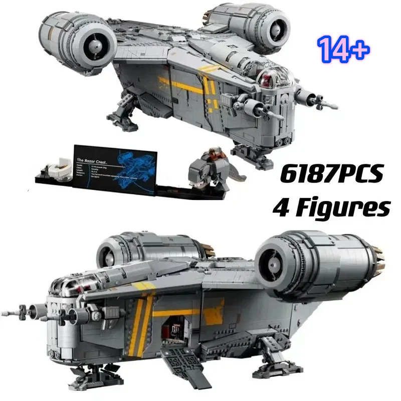 

Набор строительных блоков Disney Launch 75331 Mandalorian Razor Crest, 6187 деталей, космический корабль UCS, подарки для детей на день рождения и праздники