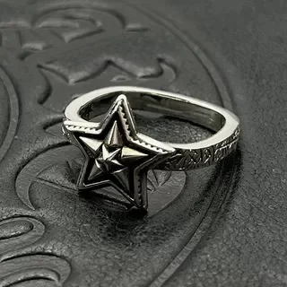 S925 sterling silver Thai silver retro square big star ring does not fade niche high-end men's medieval 2