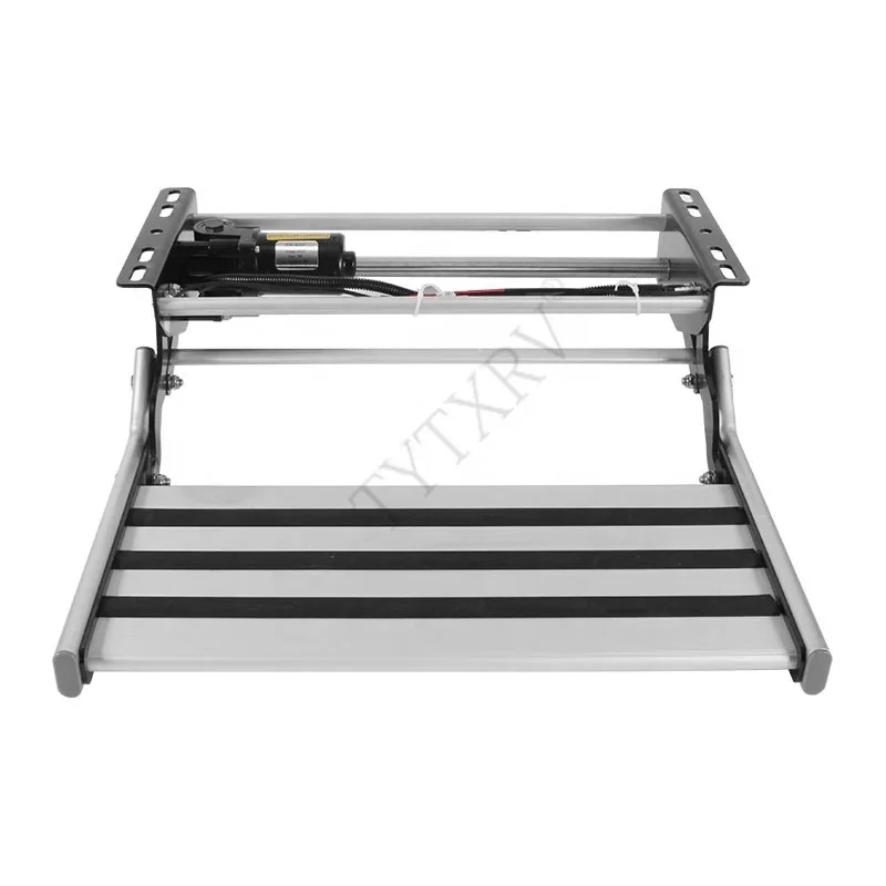 

RV Accessories Caravan Step With Light Folding Electric Camper Stairs Aluminum Alloy Steps 200kg Capacity