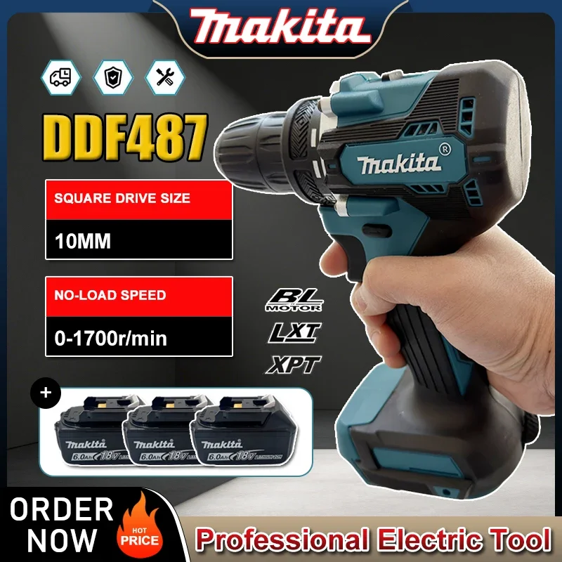 

Makita DDF487 18V Cordless Brushless Electric Drill Driver Compact High Torque LXT Electric Variable Speed Brushless Motor Tool