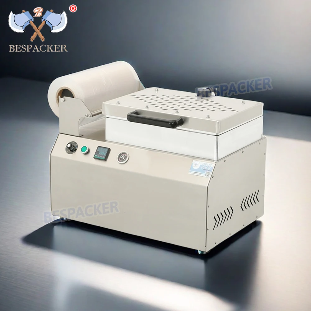 Bespacker DVP-240 Small Manual Packaging Sealer Tray Sealing Machine Food Plastic Containers Vacuum Skin Packing Machine