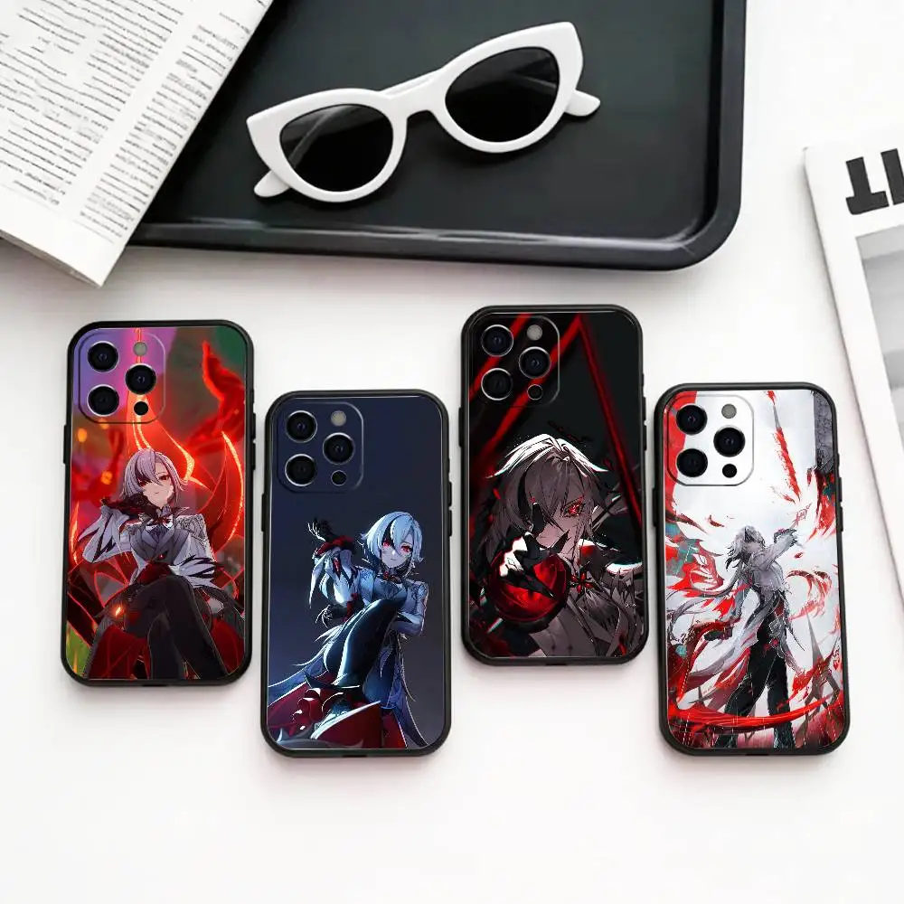 

A-Arlecchino G-Genshin Impact Phone Case Silicone Soft For IPhone 17 16 15 14 13 12 11 X XR Plus Pro Max Plus