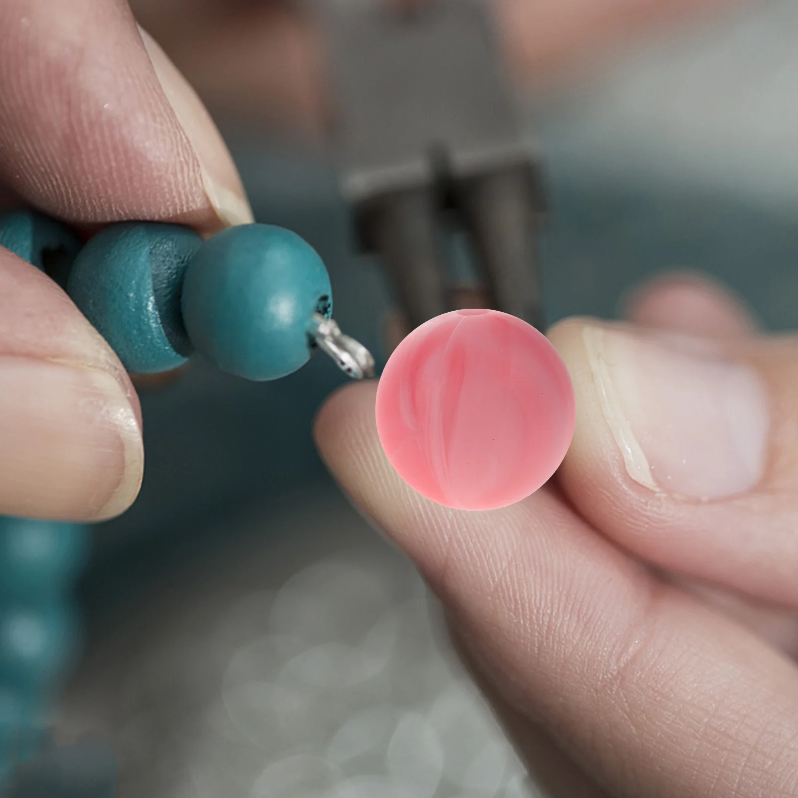 

30Pcs Silicone Loose Round Beads Large Hole Spacer Beads for DIY Teething Chains Bracelet Jewelry Craft Supplies