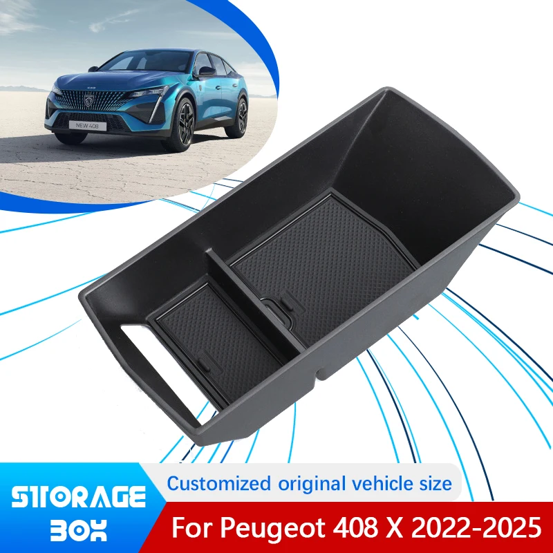

For Peugeot 408 X 2022 2023 2024 2025 Armrest Box Car Supplies Center Console Car Interior Modification Storage Auto Accessories