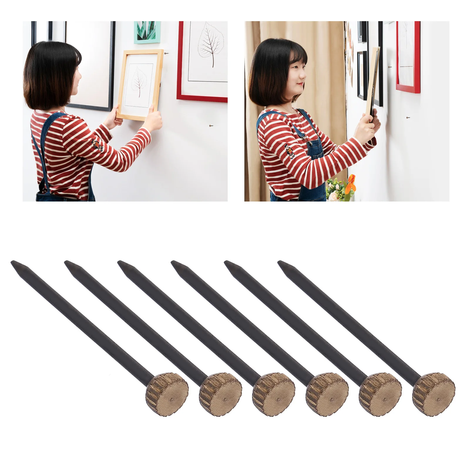 

50 pcs Hook Nail For Wall Small Nails Picture Frame Hangers Photo Clocks Ornaments Home Office Hotel Use No Damage Hanging
