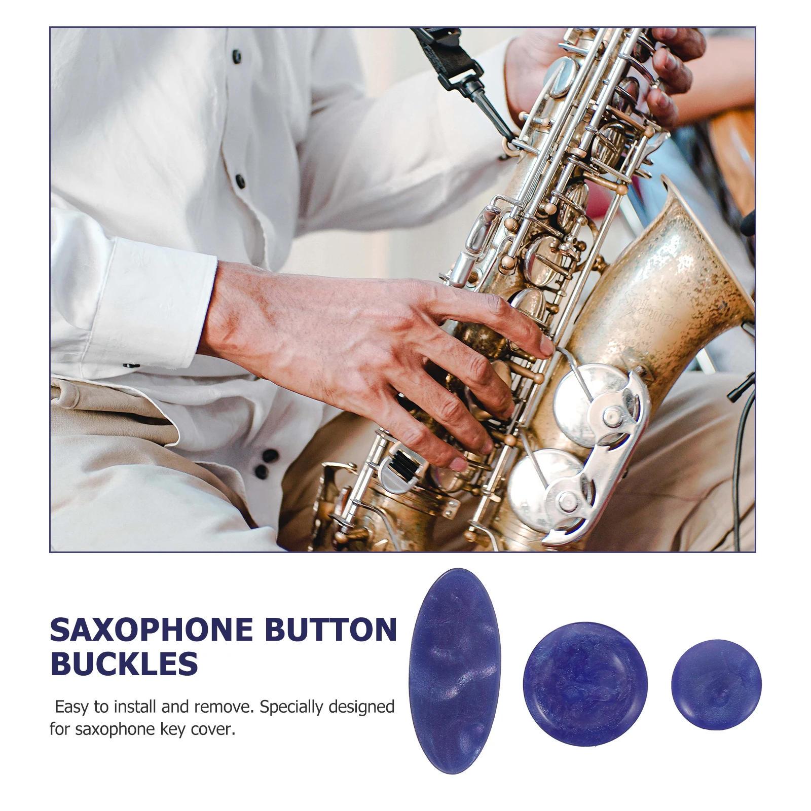 

9pcs Saxophone Snap Button Key Premium Plastic Durable Piston Buckles Shell Shape Creative Covers Portable Musical Instrument