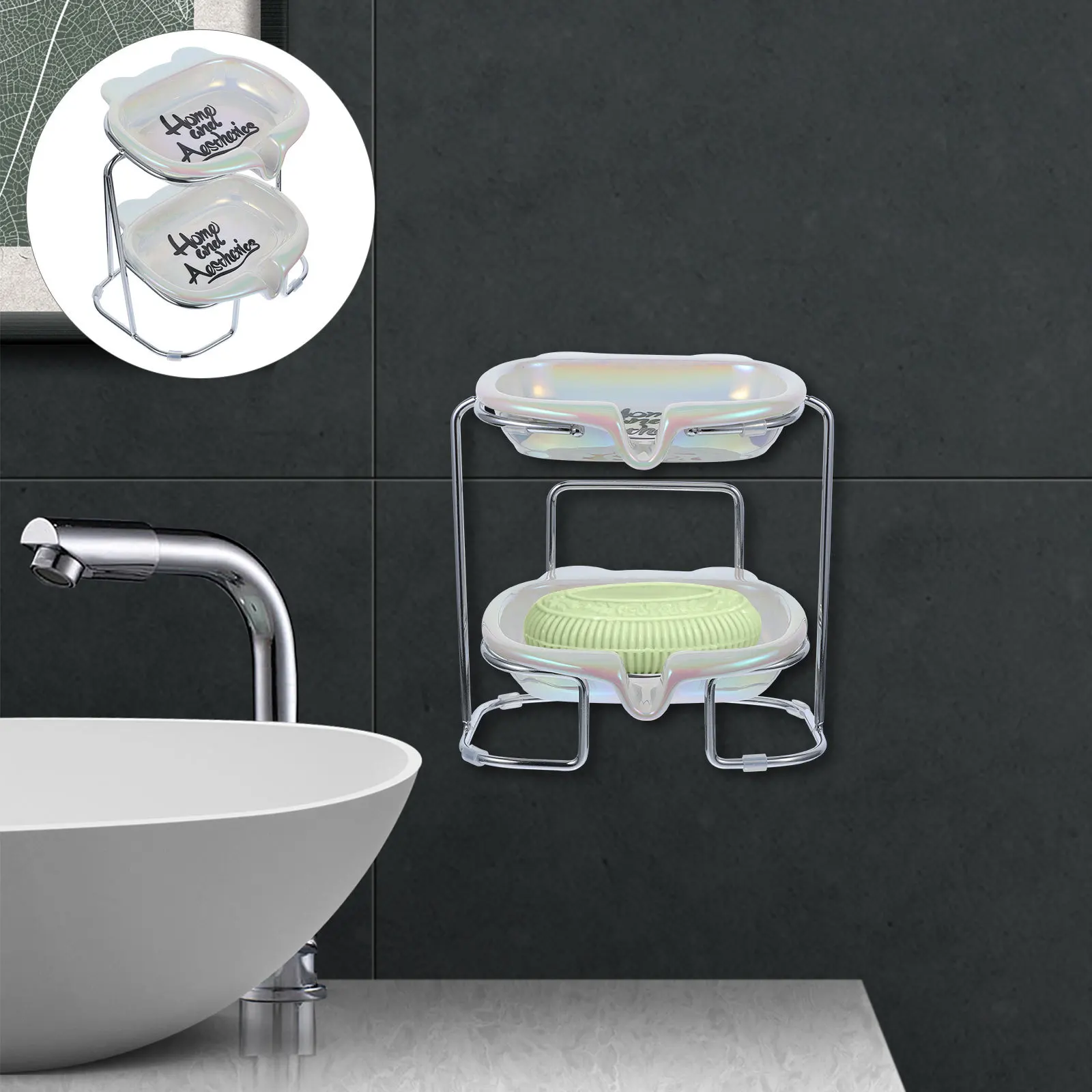 

Adorable Bear Head Ceramic Soap Dish Self Draining Bathroom Kitchen Gift Idea Self-Draining Soap Dish Ceramic Storage Box