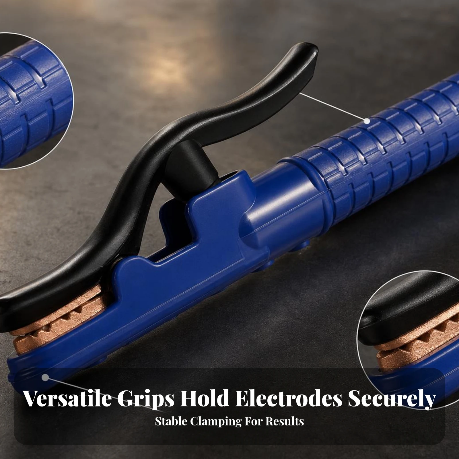 Hand-Held Soldering Electrode Holder Ribbed Grip Electric Soldering Electrode Holder Heavy-Duty Copper
