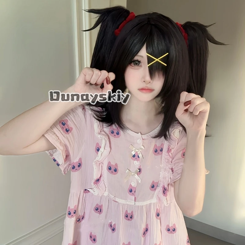 

Game Needy Girl Rain Angel Pink Cat A P jiri kei T-shirts Pants Set Pajamas Nightdress Cosplay OverdoseFor Halloween Party