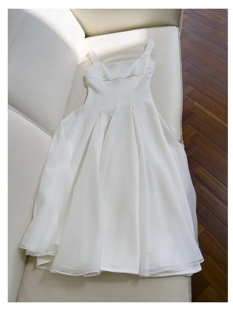 

Ele RetroWhite Maxi DrBallet Inspired Summer VaionOx FabricTie Bamat SleSummer 2024 Clothing