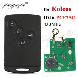 jingyuqin Car Remote Control Key For Renault Koleos 2008-2016 ID46 PCF7941 433Mhz ASK Non-Hands Free Keyless Card