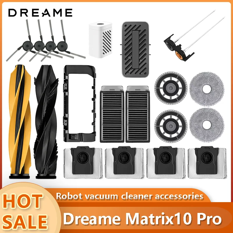 Dreame Matrix10 Pro / Matrix10 Ultra Robot Vacuum Cleaner Replacement Accessories Main Side Brush Hepa Filter Mop Cloth Dust Bag