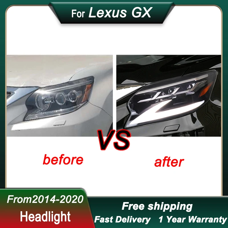 Car Headlights For Lexus GX GX400 GX460 14-20 full LED HeadLamp New style DRL Dynamic Signal Lamp Head Lamp Front light Assembly