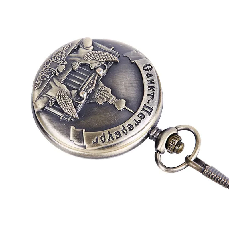 Large retro classic Roman classical castle pocket watch ancient gatekeeper pocket watch