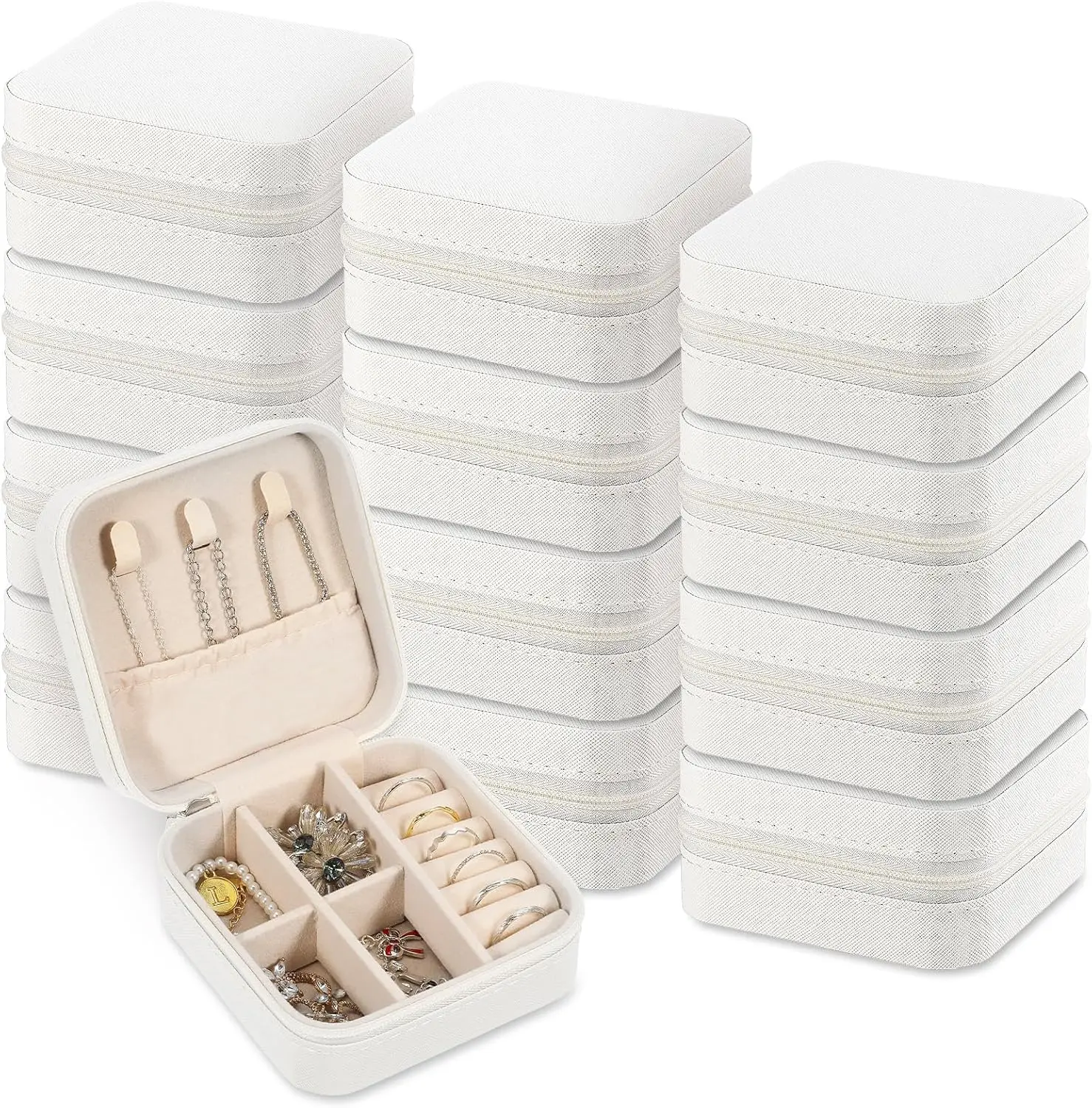 

Набор из 12 штук: дорожный футляр для украшений, коробка для предложения подружкам невесты, мини-органайзер для украшений из искусственной кожи для серег и др.