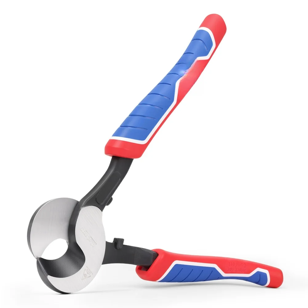 9-Inch Cable Cutting Tool For Copper And Aluminum Cables Up To 2/0 AWG, Professional Electrician Pliers With Ergonomic Grip