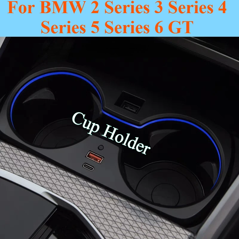 

For BMW 3 Series 4 Series 5 Series 6 GT X3 Cup Holder with Syncing Ambient Light Car Interior Upgrade Modifications Accessories
