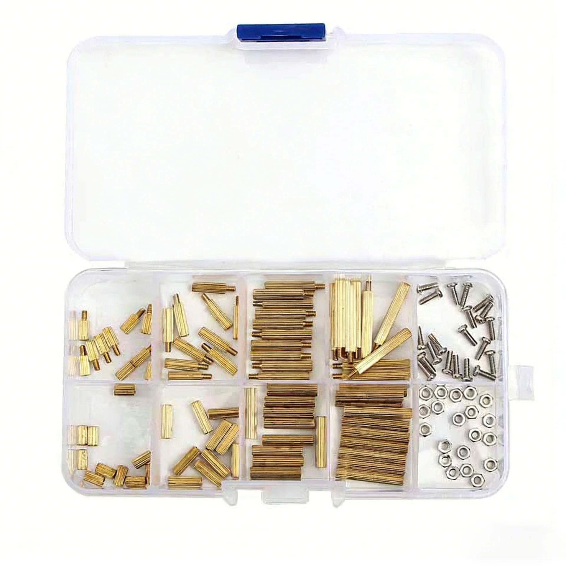 

Подходит для 120 шт. металлических винтовых колонок, медных колонок M2 в коробке, медных колонок с одной головкой, медных колонок с рифленой головкой.