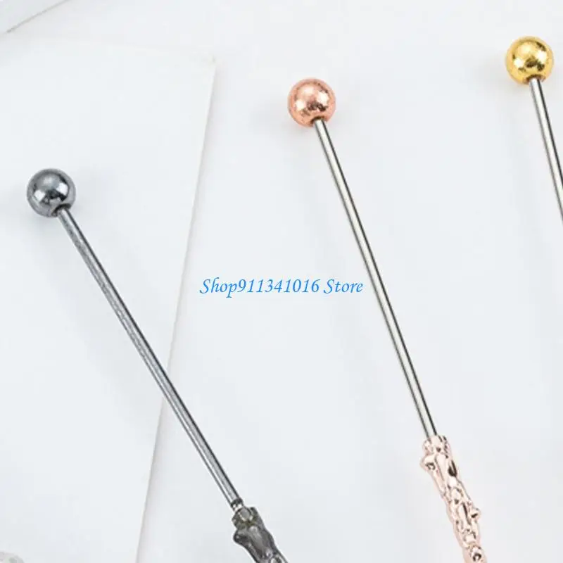  Set of 6 Alloy Coffee Scoops with Beaded Accent DIY Crafted Stirrers Handmade Kitchen Tool for Hot Drink and Baking