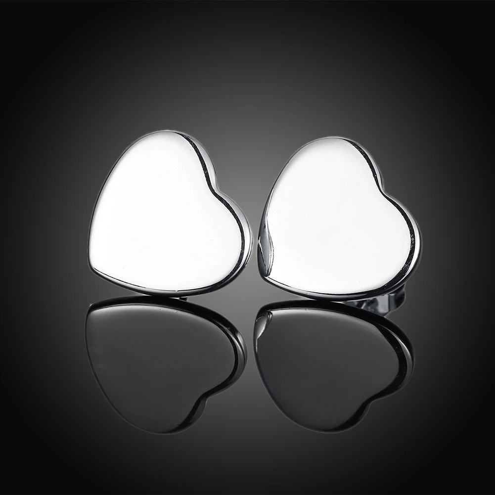 

925 Sterling Silver Love Heart Stud Earrings Romantic Lovely Valentine Gift Lady Wedding Party For Men Girl Earring New Jewelry
