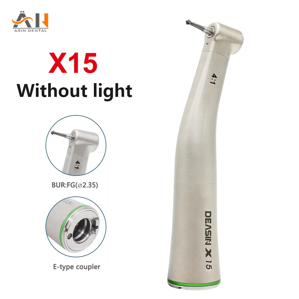 4:1 Push Button Low Speed Dental Contra Angle Handpiece Dentist Equipment With Green Ring X15