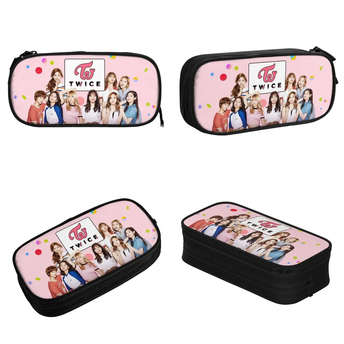 Imagem -02 - Bonito K-pop-twice Idol Pencil Case Pen Box para Estudantes Grande Capacidade Bolsa Papelaria Bolsa Presente da Escola