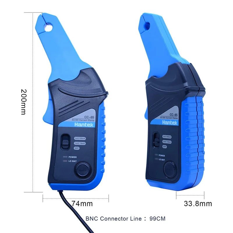 Atual AC/DC Current Clamp Meter Multimeter Hantek Oscilloscope CC65 AC/DC Bandwidth With BNC Type Connector