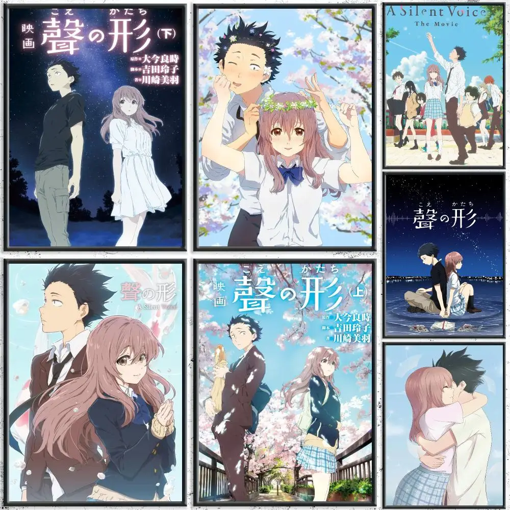 Aesthetic Anime A Silent Voice Poster HD Self-Adhesive No Residue After Removal Ideal for All Kinds of Wall Decor
