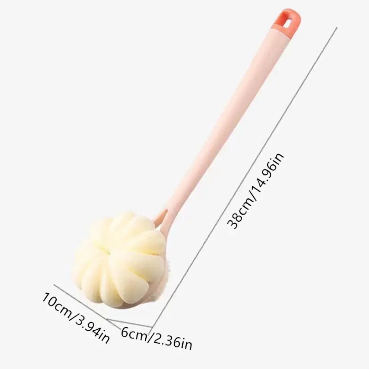 긴 손잡이 양면 목욕 브러시, 부드러운 나일론 등 스크러버, 투인원 목욕 브러시