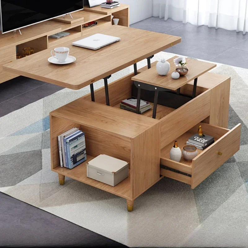 Nordic Modern Storage Coffee Table Small Multi Function Floor Folding Coffee Table Living Room  Furniture