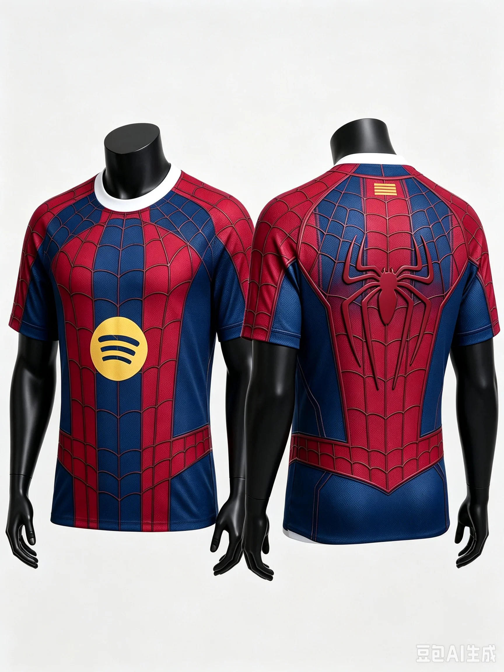 Parent‑child Spider Hero 3D Print Soccer Jersey,Red Blue Mesh Quick Dry Short Sleeve T‑Shirt,Fashion Street Athletic Tee for Top