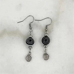 Gorgeous Y2k Grunge Swirl Earrings Style Trendy Cyber Fashion Gift Alternative Handmade Fairy Bella Swan Dangle Drop Friend Boho