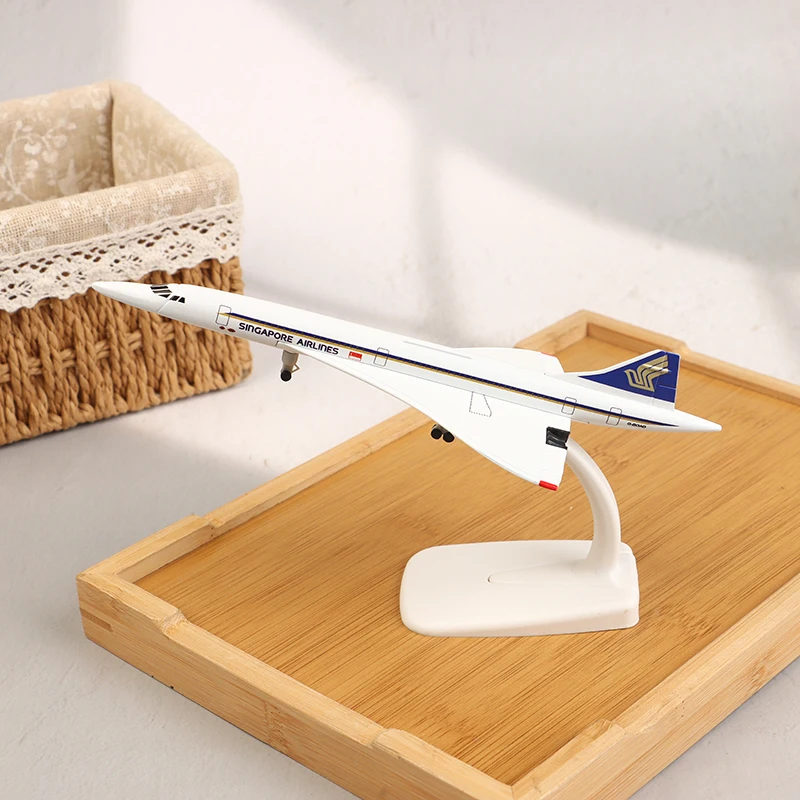 

Модель самолета Concorde из сплава, 20 см, с шасси, коллекционная литая модель авиалайнера, украшение