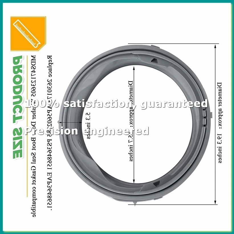 MDS47123605 Washer Door Boot Gasket Rubber Seal Replacement for WM3470HVA WM3470HWA WM3570HVA WM3770HWA-A09G