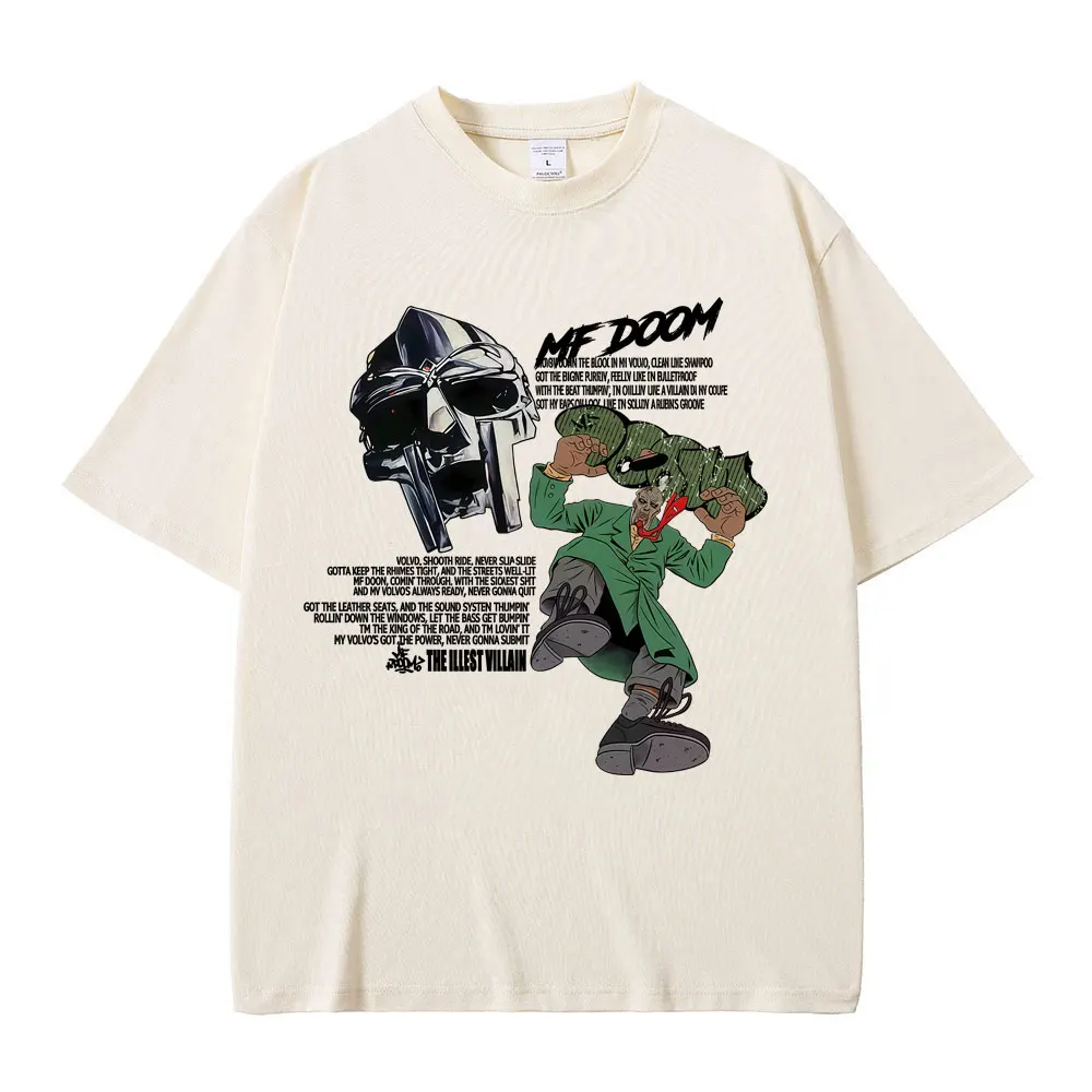 

Limited Rapper Mf Doom Album Madvillainy T-shirt Men Women Hip Hop Fashion Oversized T-shirts Men's 100% Cotton Vintage T Shirt